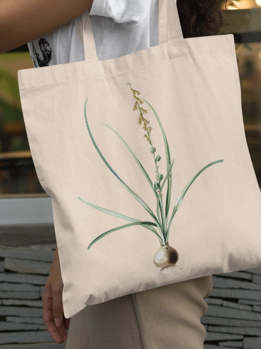 Late-Flowering Hyacinth Vintage Floral Print Graphic Canvas Tote Bag
